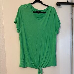 INC International Concepts Vibrant Green Tie-Hem Tee